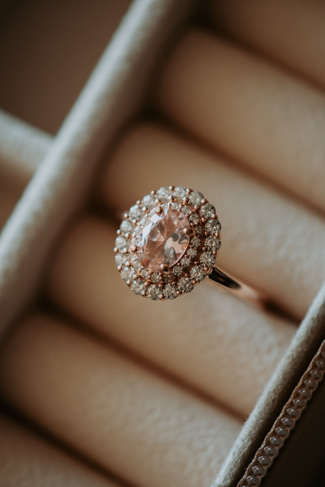 Louise Champagne Morganite Rose Gold Ring