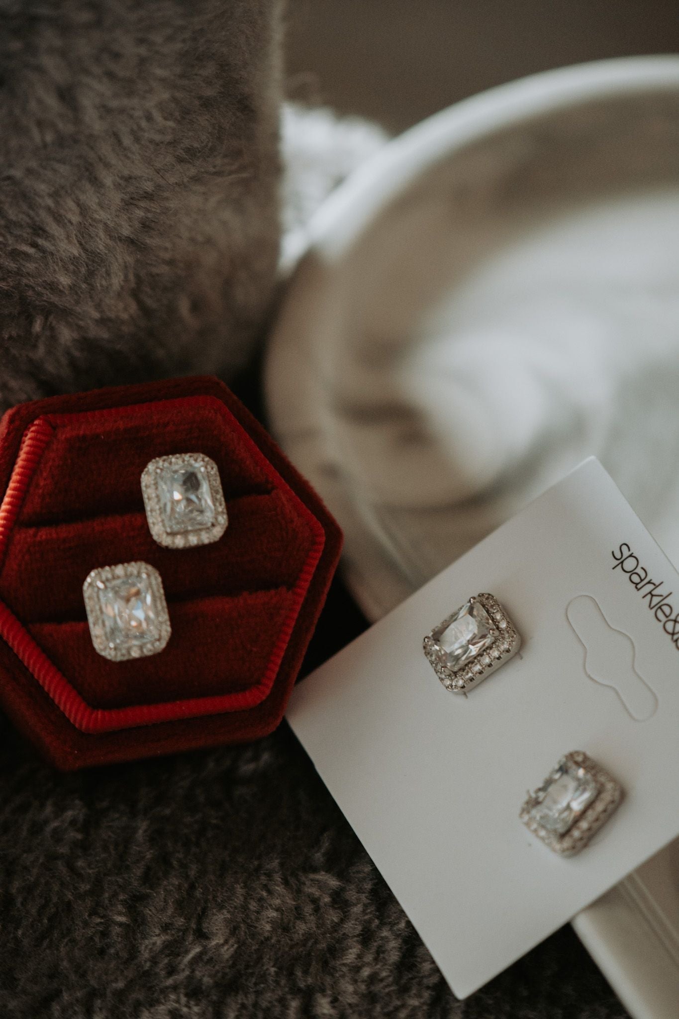 Foolish Heart Emerald Cut Cubic Zirconia Stud Earrings