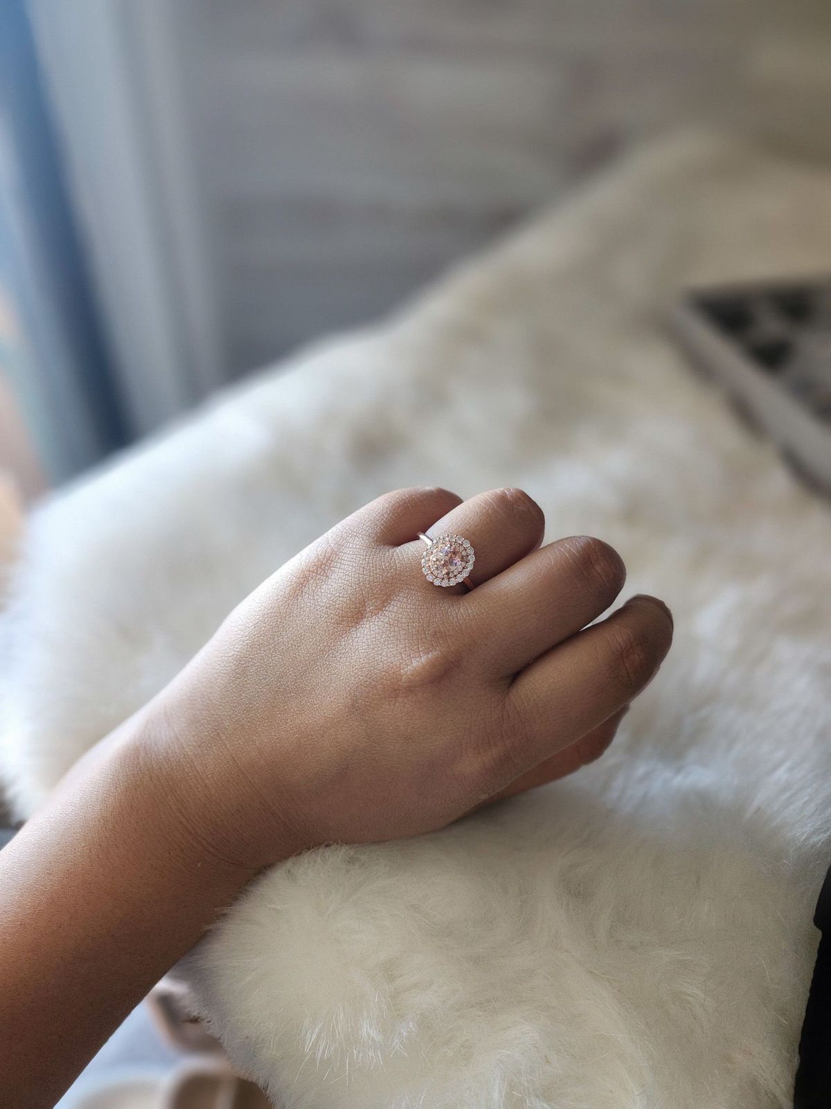 Louise Champagne Morganite Rose Gold Ring
