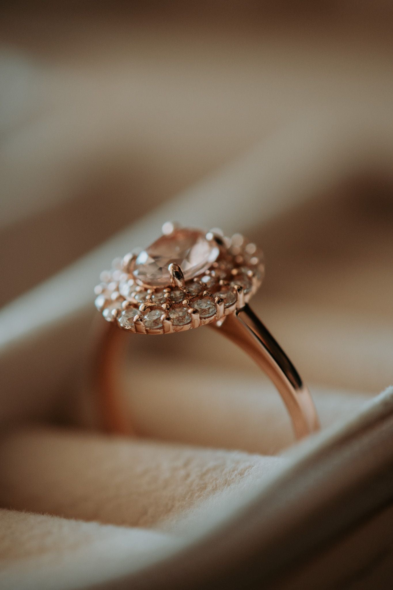 Louise Champagne Morganite Rose Gold Ring