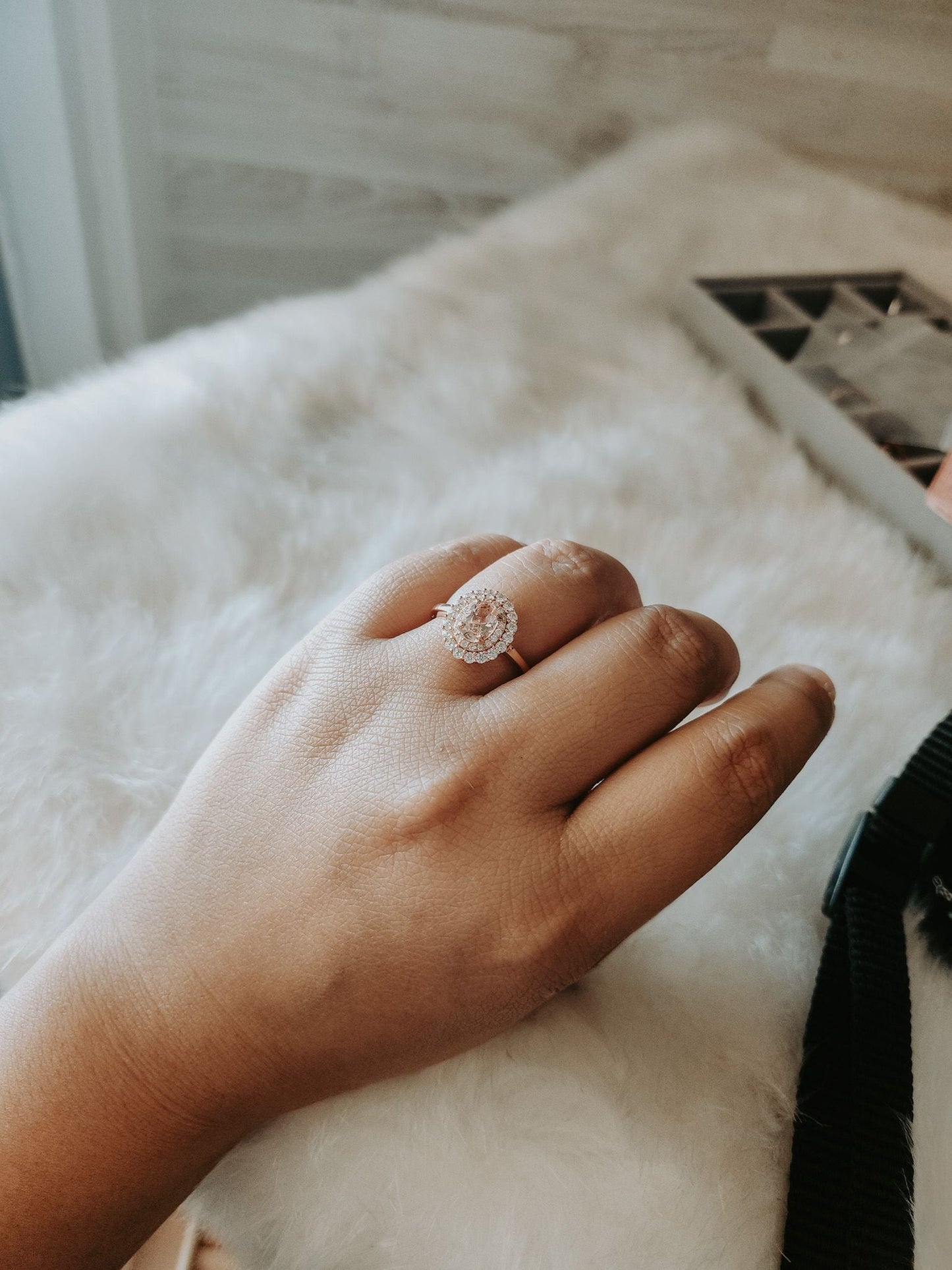 Louise Champagne Morganite Rose Gold Ring