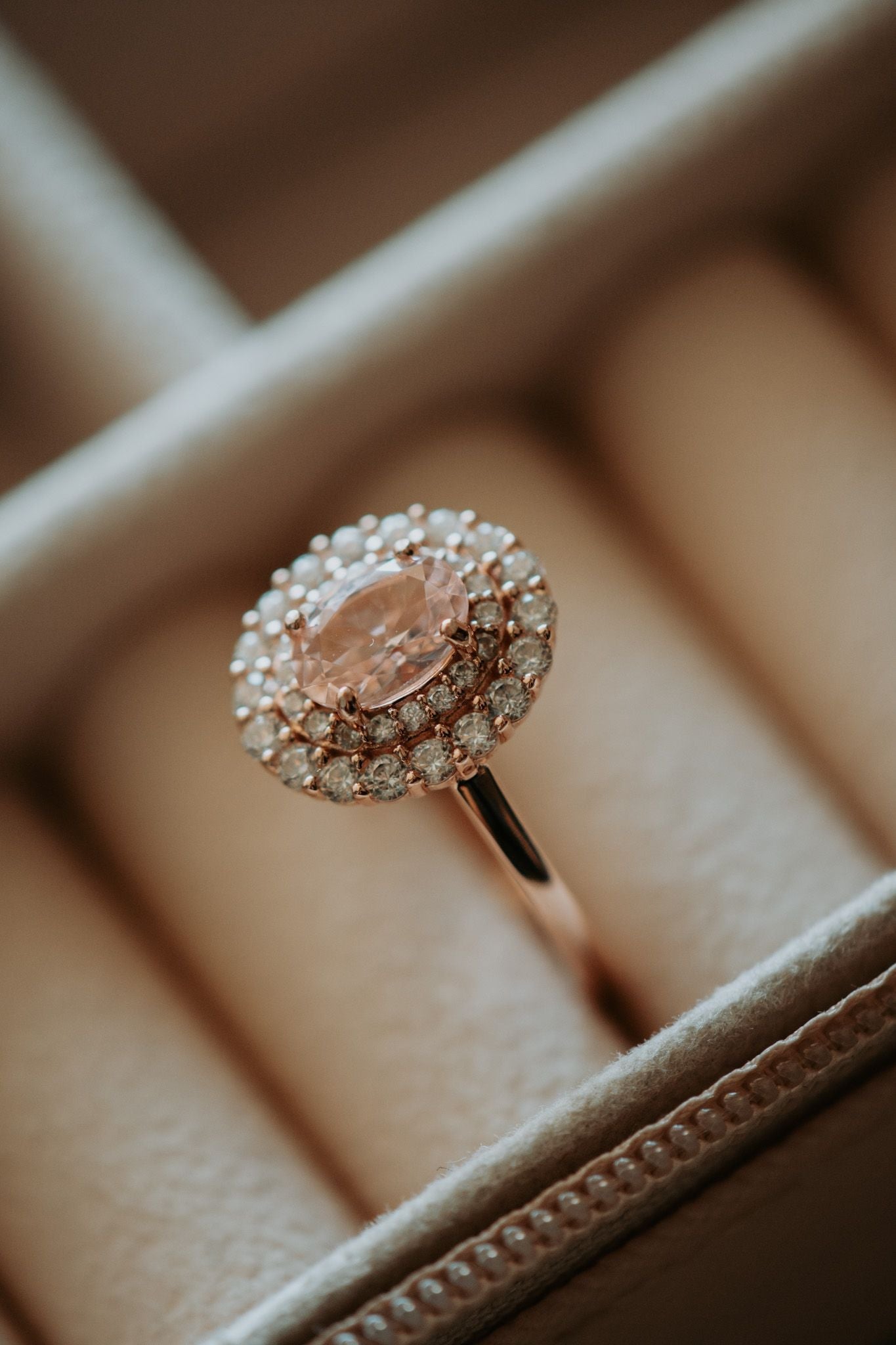 Louise Champagne Morganite Rose Gold Ring