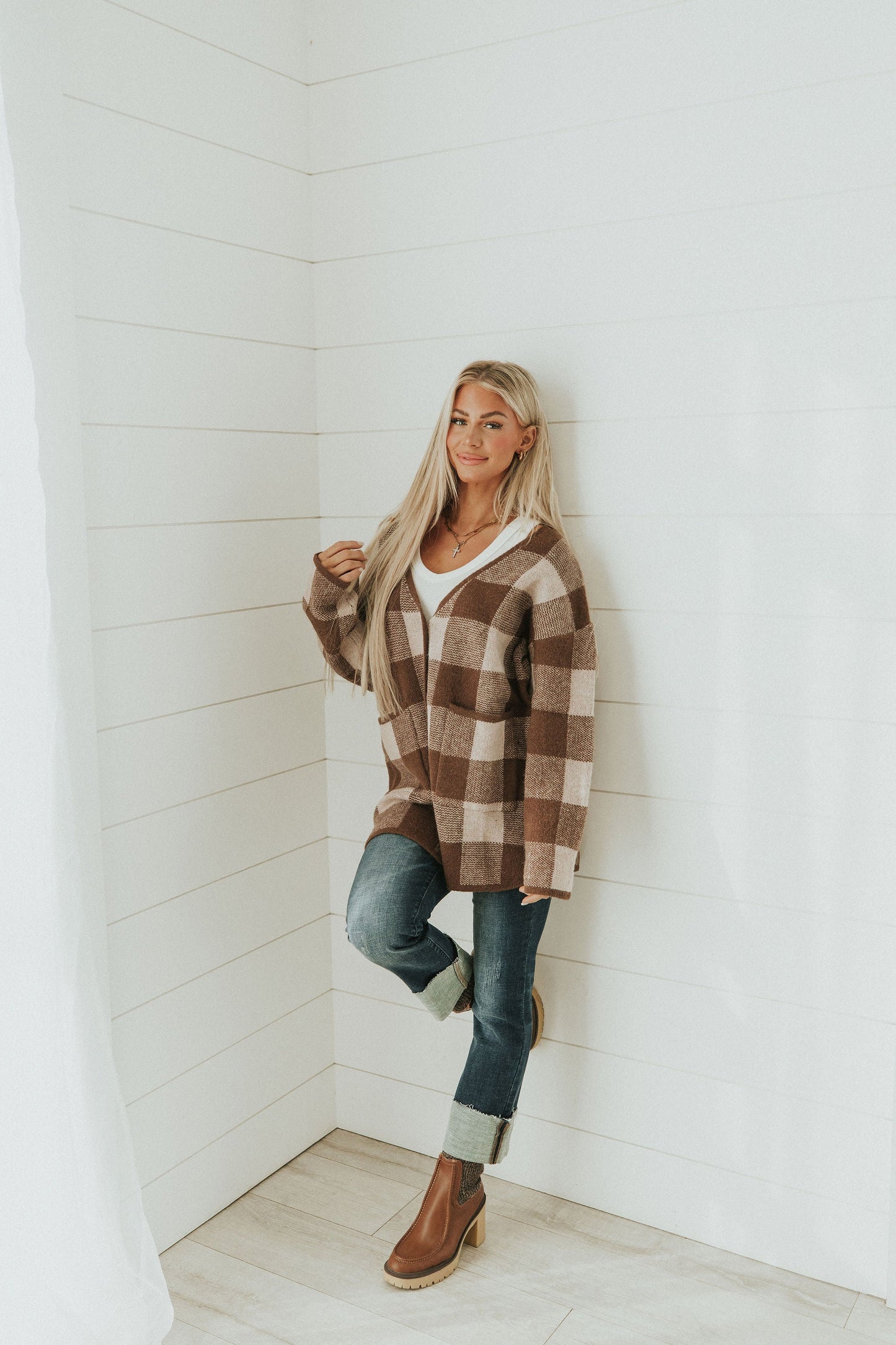 Make Your Day Checkered Cardigan