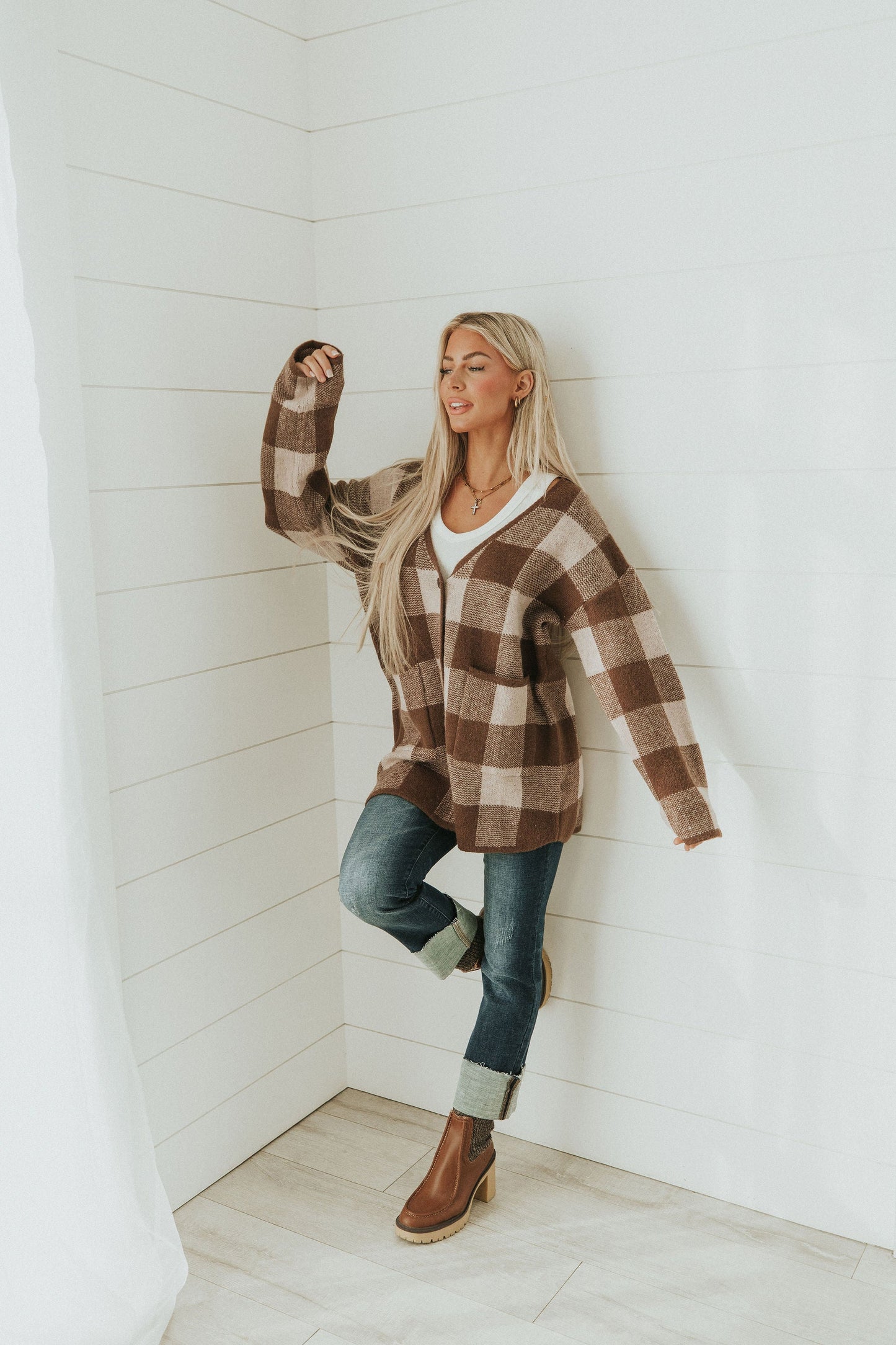 Make Your Day Checkered Cardigan