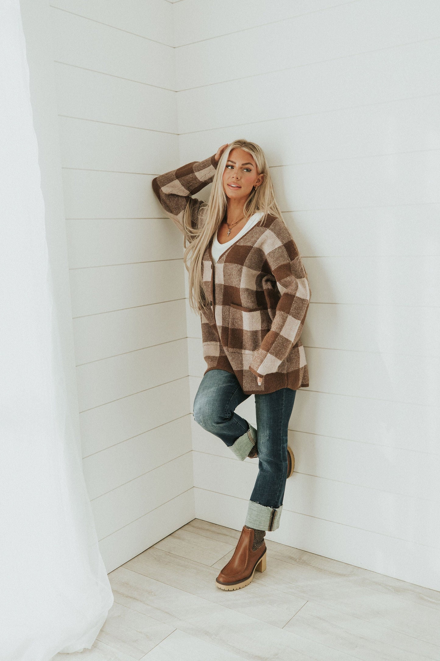 Make Your Day Checkered Cardigan