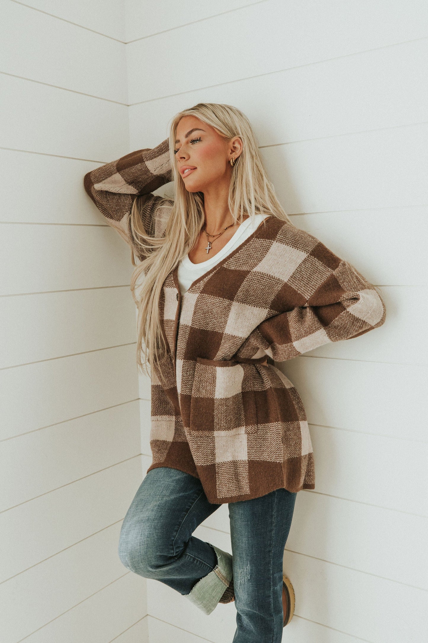 Make Your Day Checkered Cardigan