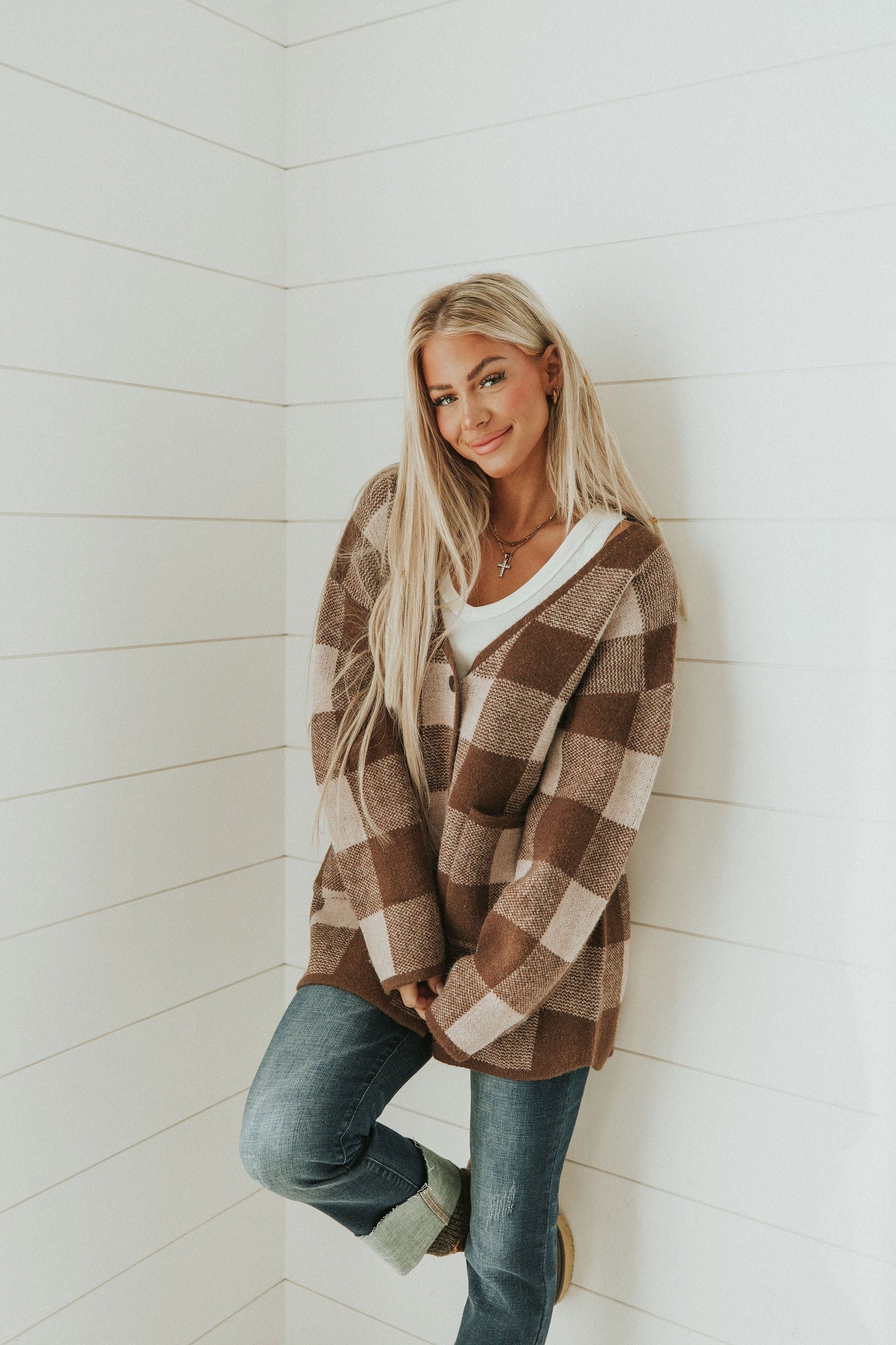 Make Your Day Checkered Cardigan