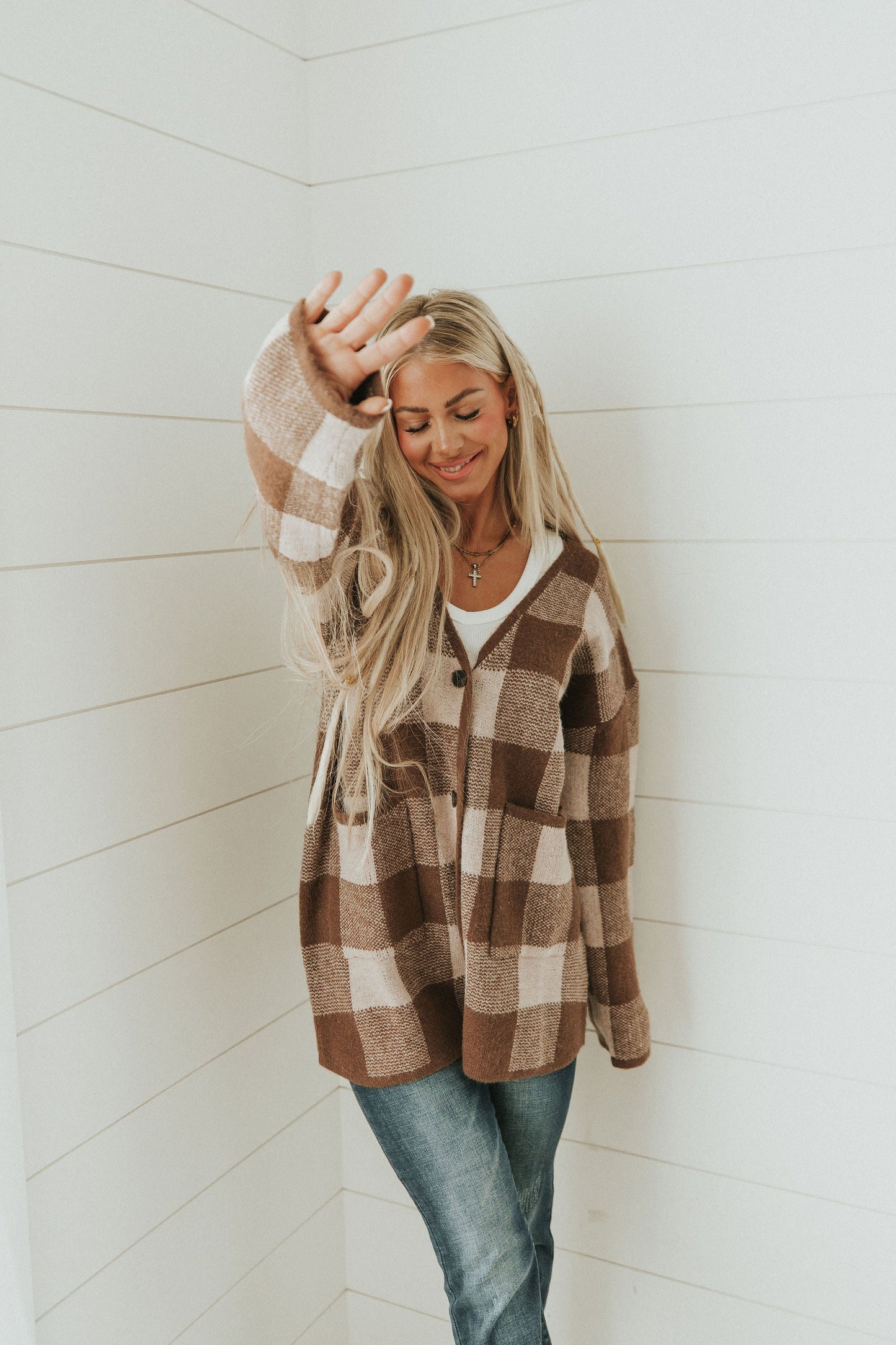 Make Your Day Checkered Cardigan