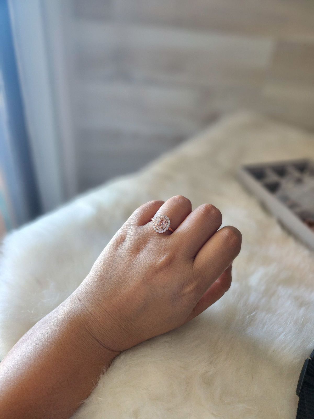 Louise Champagne Morganite Rose Gold Ring