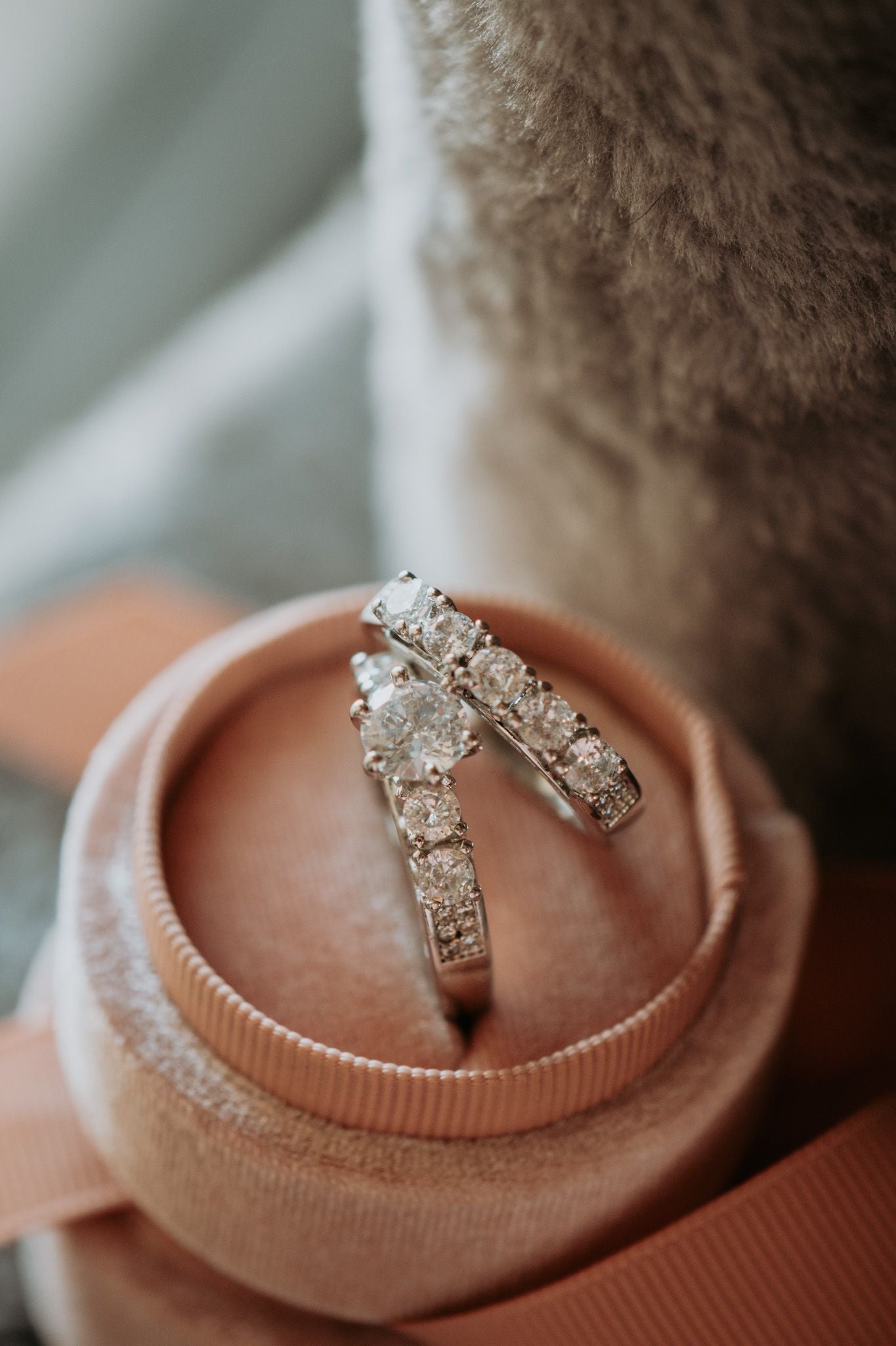 Irreplaceable You Round Cut 2PC Sterling Silver Ring Set