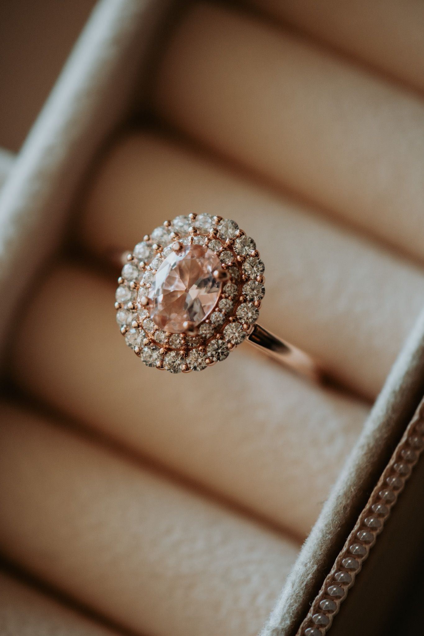 Louise Champagne Morganite Rose Gold Ring