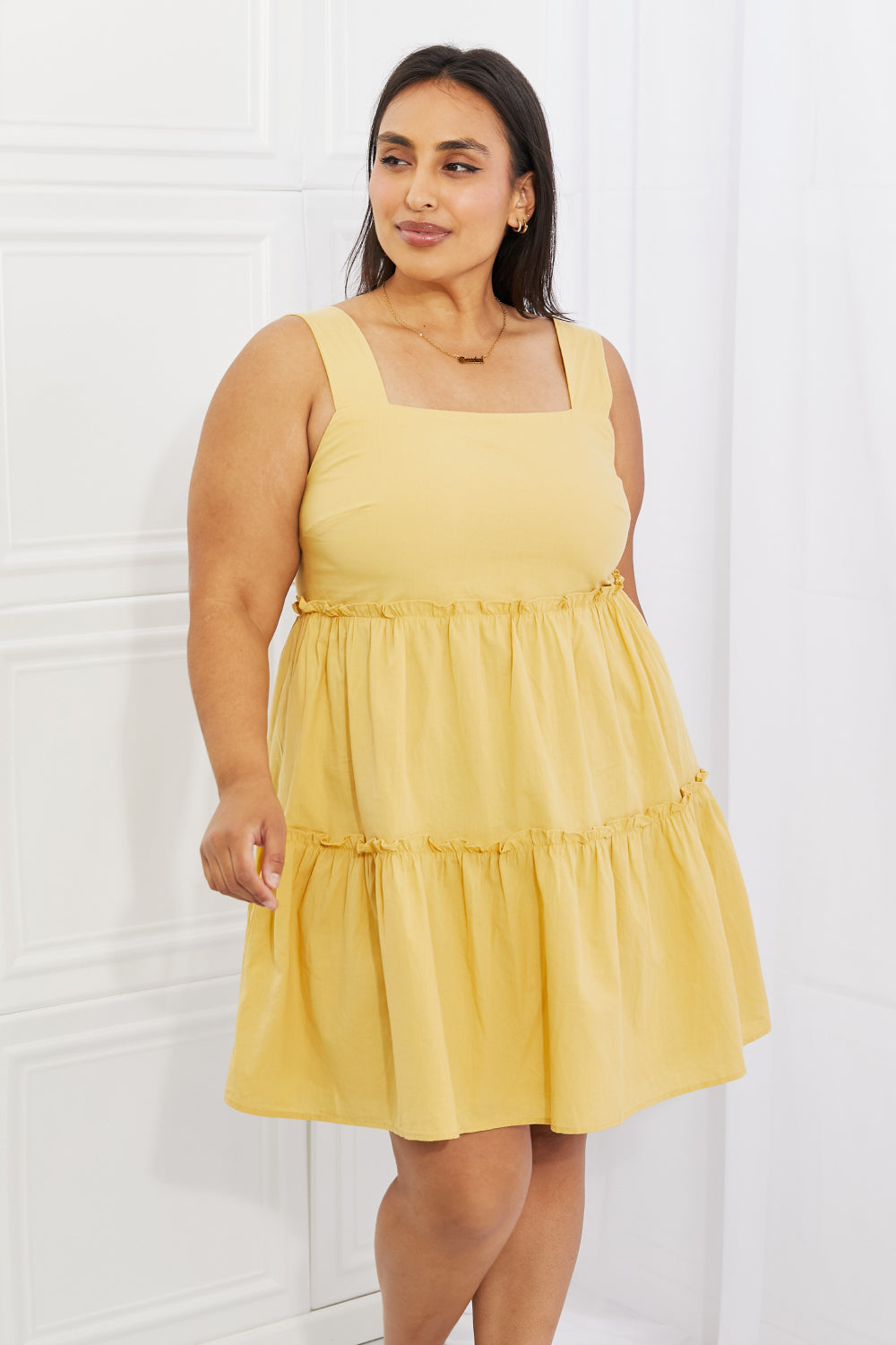 HEYSON One of a Kind Full Size Square Neck Mini Dress