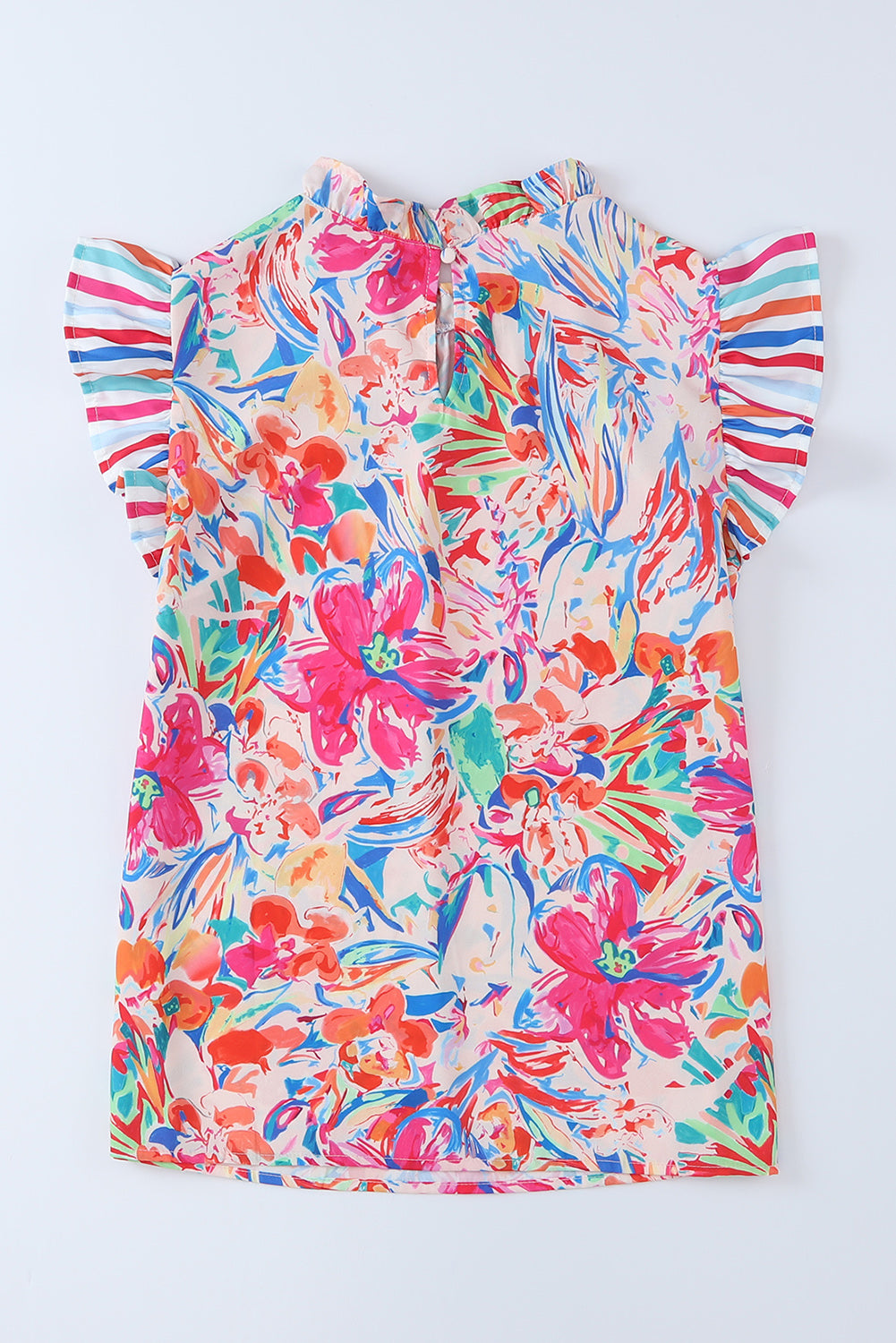 PREORDER Floral Round Neck Butterfly Sleeve Blouse