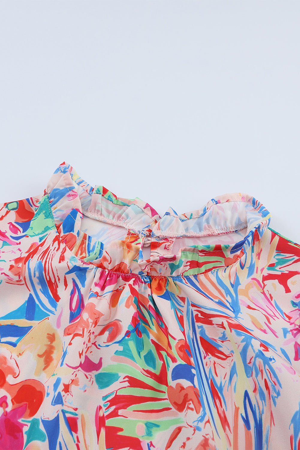 PREORDER Floral Round Neck Butterfly Sleeve Blouse