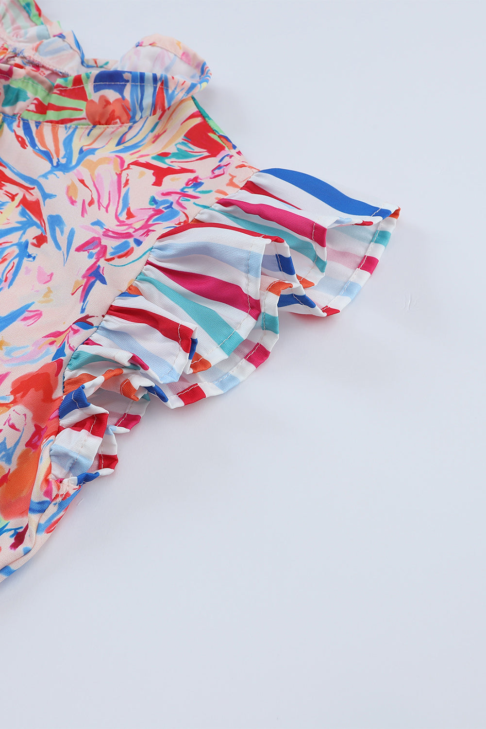 PREORDER Floral Round Neck Butterfly Sleeve Blouse