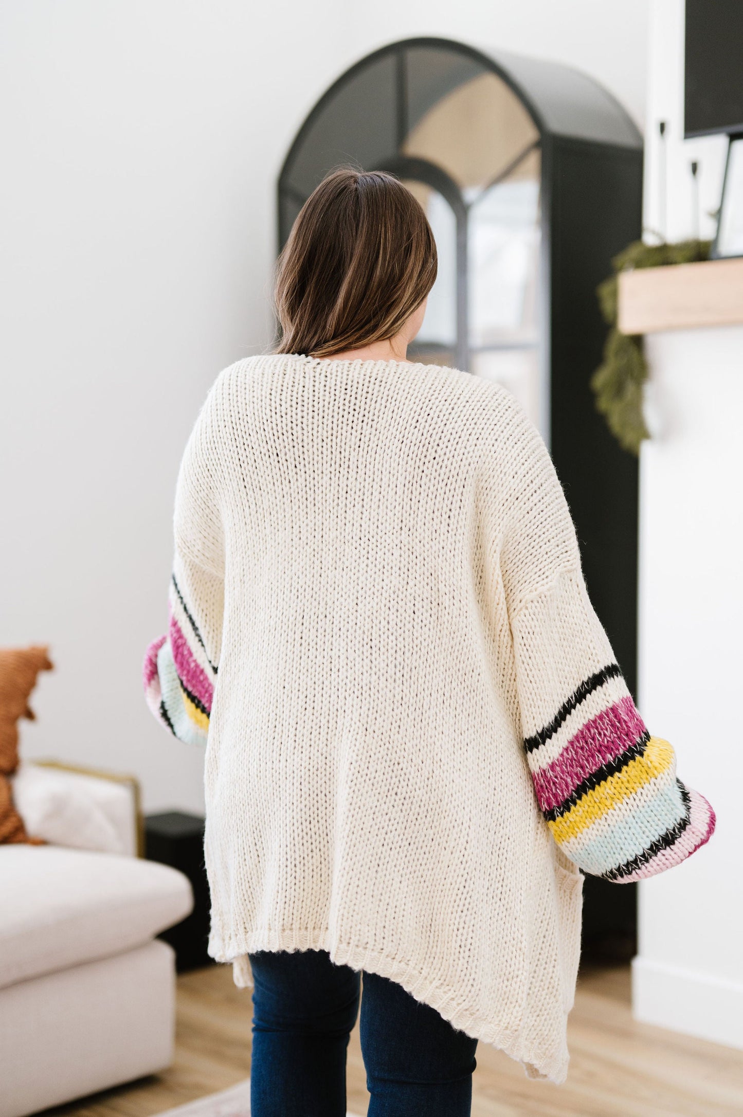 On The Level Color Block Cardigan - Ivory