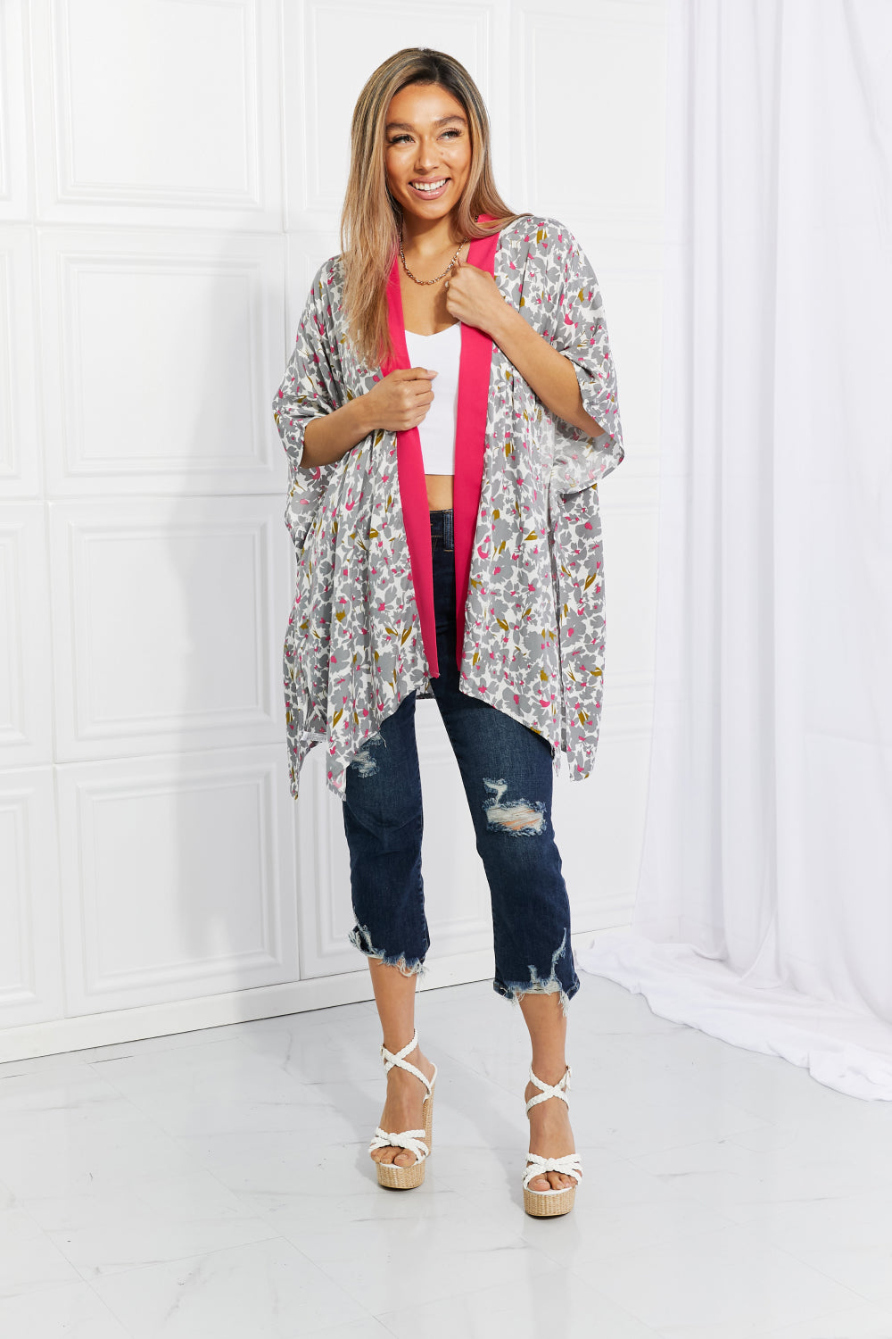 Justin Taylor Garden Glow Floral Kimono