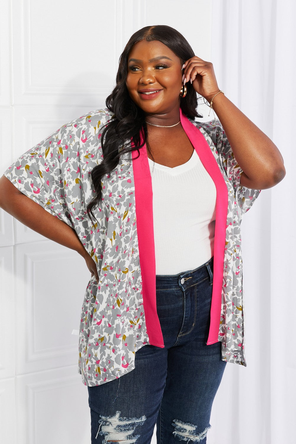 Justin Taylor Garden Glow Floral Kimono