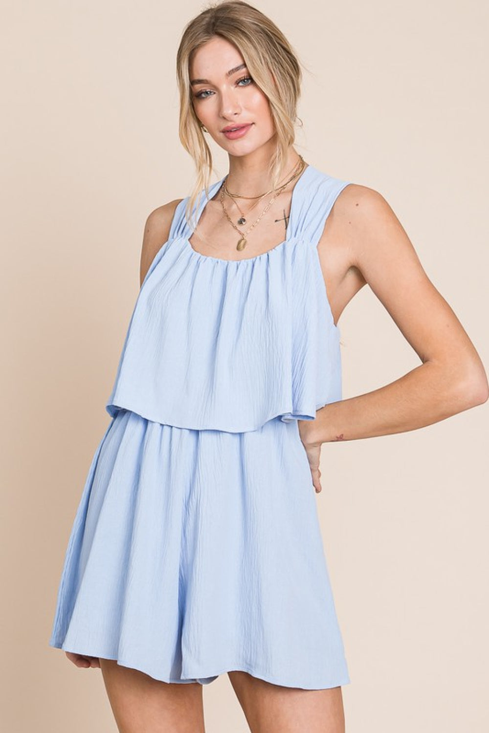 HEYSON See You There Ruffled Racerback Romper