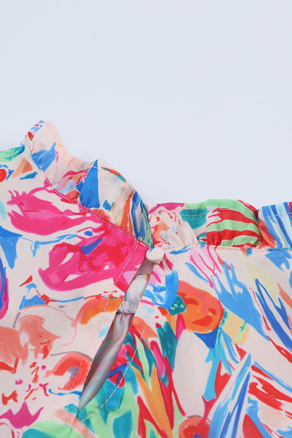 PREORDER Floral Round Neck Butterfly Sleeve Blouse