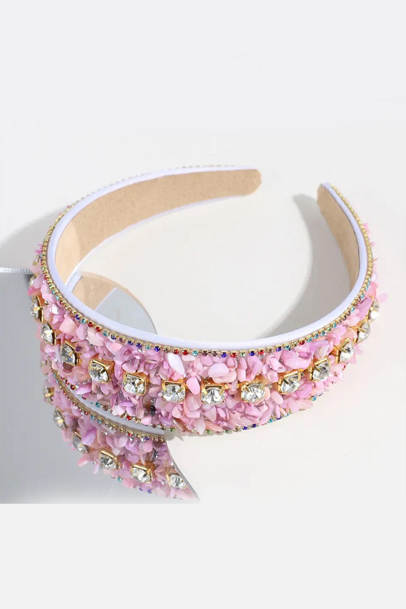 Lavender Stone and Rhinestone Headband