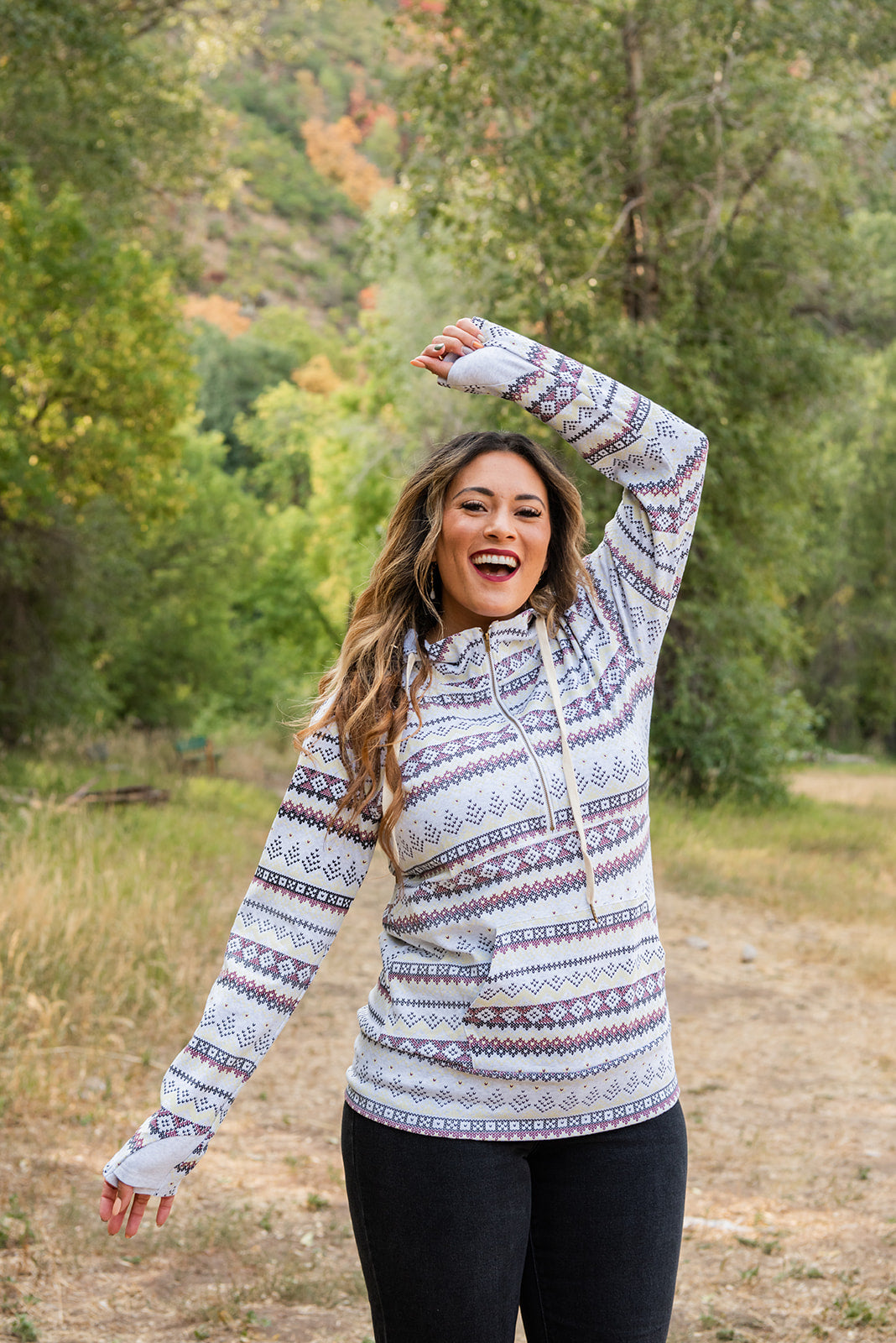 Ampersand Avenue- Aztec Halfzip Hoodie