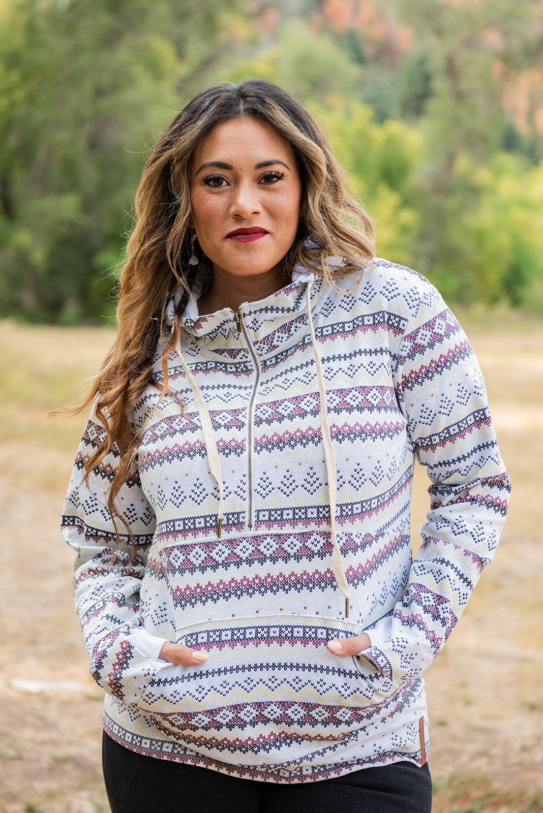 Ampersand Avenue- Aztec Halfzip Hoodie