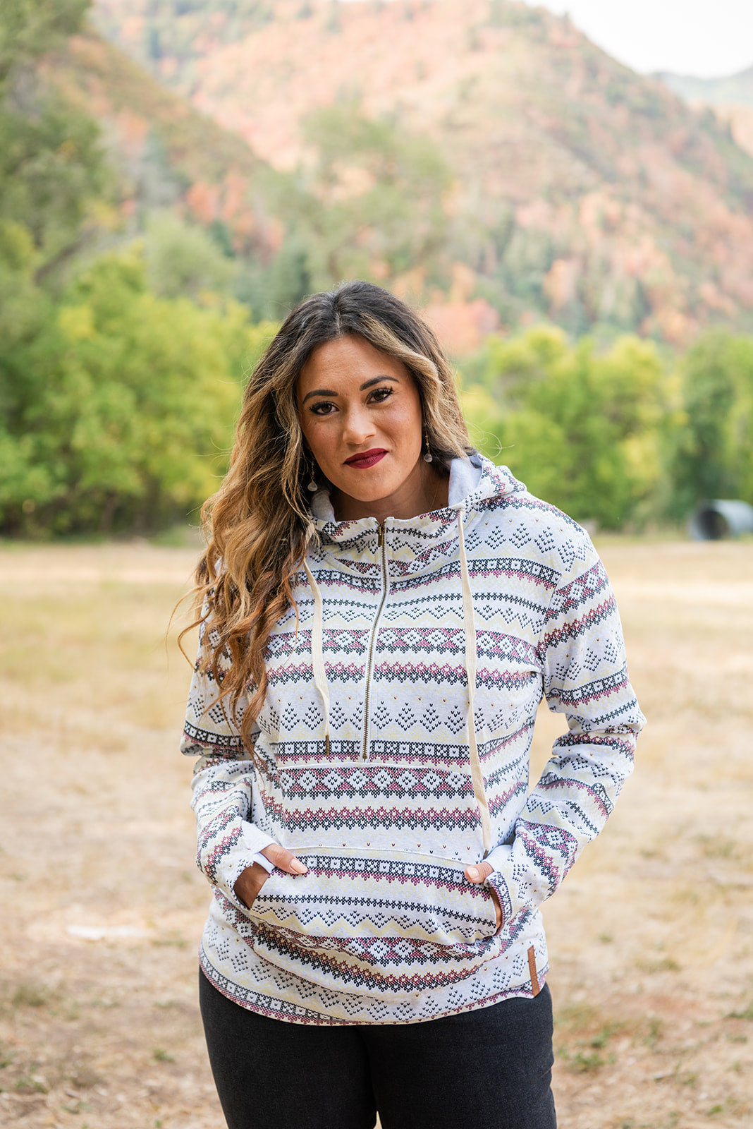 Ampersand Avenue- Aztec Halfzip Hoodie
