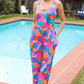 Summer Vibes Multicolor Abstract Floral Sleeveless Wide Leg Jumpsuit