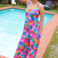 Summer Vibes Multicolor Abstract Floral Sleeveless Wide Leg Jumpsuit