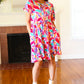 Feel Your Best Multicolor Floral Tiered Front Tie Pocketed Dress