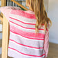 On The Chase Pink & Coral Striped Knit Sweater