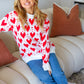 True Hearts Ivory & Red Heart Oversized Sweater