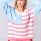Stars & Stripes Patriotic Hi Lo Oversized Sweater