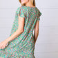 Emerald Green Floral Babydoll Midi Dress