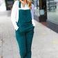 Judy Blue Feeling The Love Teal High Waist Denim Double Cuff Overalls