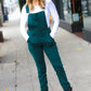 Judy Blue Feeling The Love Teal High Waist Denim Double Cuff Overalls