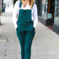 Judy Blue Feeling The Love Teal High Waist Denim Double Cuff Overalls