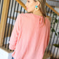 In Your Dreams Peach Floral Embroidery Ladder Trim Blouse