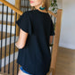 Keep Your Cool Black Flutter Sleeve V Neck Top