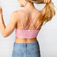 Blush Pink Crochet Lace Bralette with Bra Pads
