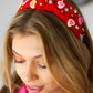 Red Rhinestone & Candy Hearts Top Knot Headband