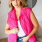 You Got This Hot Pink High Neck Quilted Puffer Vest