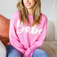 Pink "Babe" Embroidered Pop Up Sweater