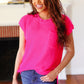 Best In Bold Hot Pink Dolman Ribbed Knit Sweater Top