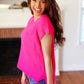 Best In Bold Hot Pink Dolman Ribbed Knit Sweater Top