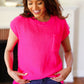 Best In Bold Hot Pink Dolman Ribbed Knit Sweater Top