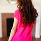 Best In Bold Hot Pink Dolman Ribbed Knit Sweater Top