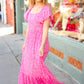 Perfectly You Fuchsia Ditzy Floral Fit & Flare Maxi Dress