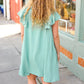 Out For The Day Sage Crinkle Woven Ruffle Sleeve Dress